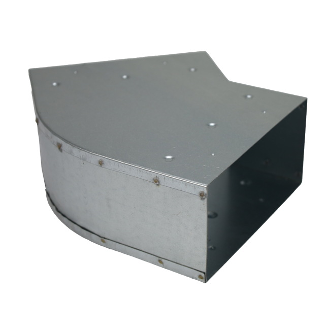Codo para conducto de ventilación 45 grados 300x80 horizontal