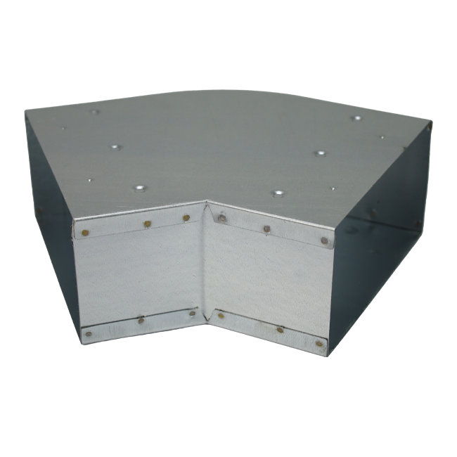Codo para conducto de ventilación 45 grados 300x80 horizontal
