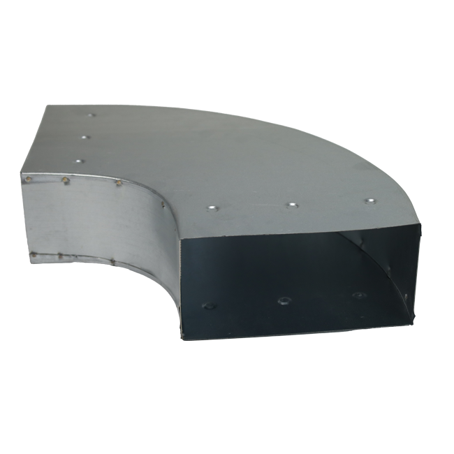 Codo para conducto de ventilación 90 grados 300x80 horizontal