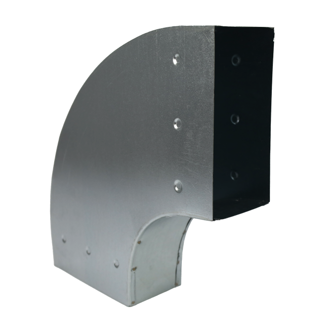 Codo para conducto de ventilación 90 grados 300x80 horizontal
