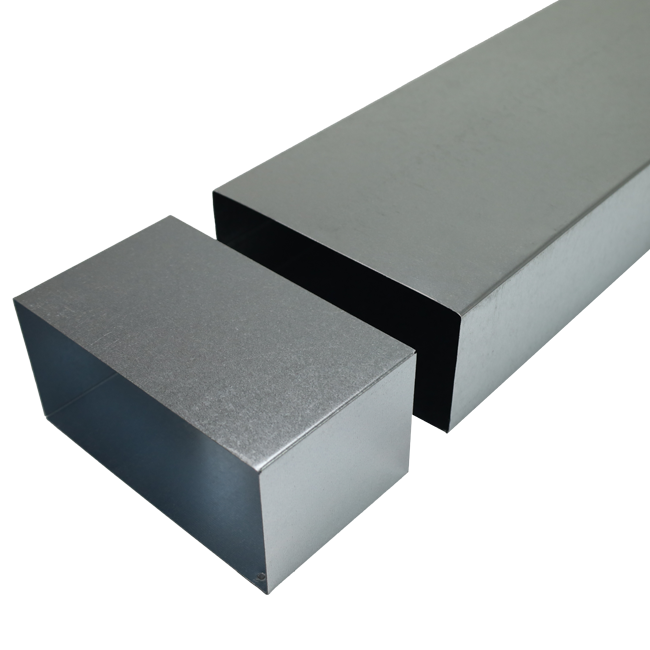 Racor de 300x80 para conducto rectangular galvanizado