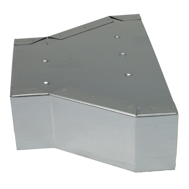 Reductor de 300 x 80 mm a 220 x 80 mm para conducto rectangular