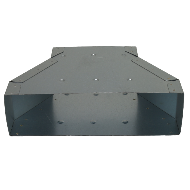 Reductor de 300 x 80 mm a 220 x 80 mm para conducto rectangular
