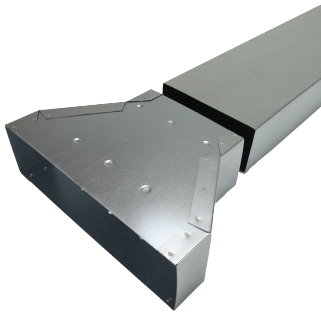 Reductor de 300 x 80 mm a 220 x 80 mm para conducto rectangular