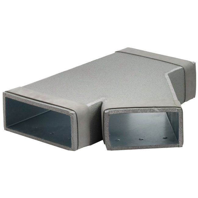 Termoducto Pieza en T 45 grados 220x80 - 170x80 para conductos