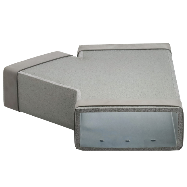 Termoducto Pieza en T 45 grados 220x80 - 170x80 para conductos