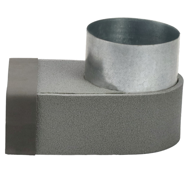 Codo termoducto 170mm x 80mm a diámetro 160 mm para canalización