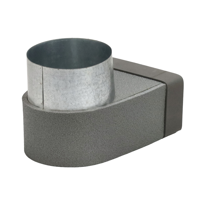 Codo termoducto 170mm x 80mm a diámetro 160 mm para canalización