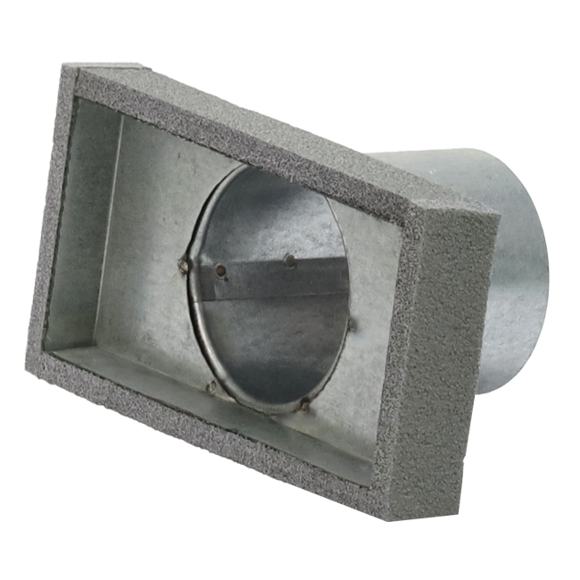 Cubierta de termoducto 170x80 con diámetro de conexión de 80 mm para conductos