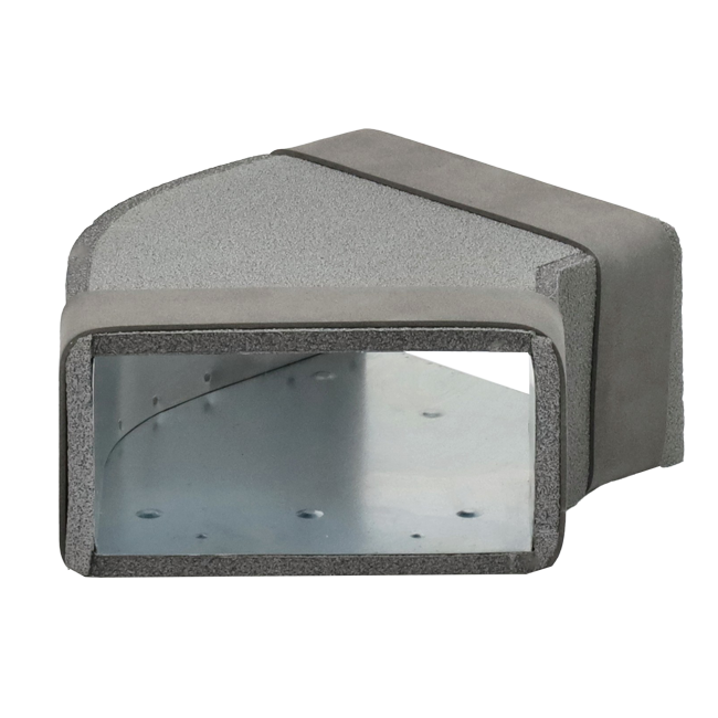 Termoducto codo 45 grados 220x80 mm horizontal