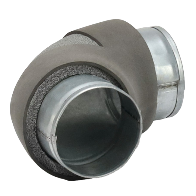 Diámetro de la curva del termoducto 80 mm 90 grados (no seguro)
