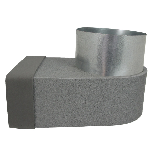 Collar termoducto 170 mm x 80 mm a diámetro 150 mm para canalización