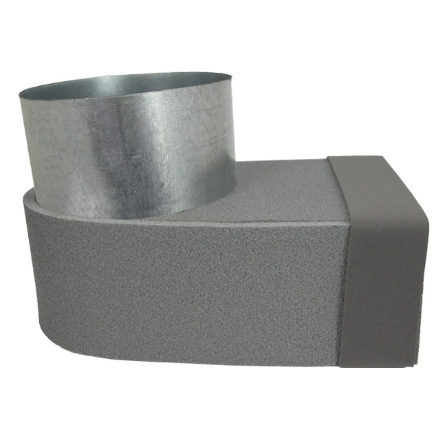Termoducto lepe esquinero simple simétrico 220x80 mm a diámetro 150 mm