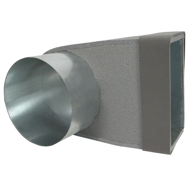 Termoducto lepe esquinero simple simétrico 220x80 mm a diámetro 150 mm