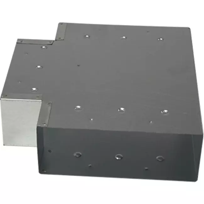 Pieza en T (acodada) 90 grados 170x80 mm - 170x80 mm para conducto de humos