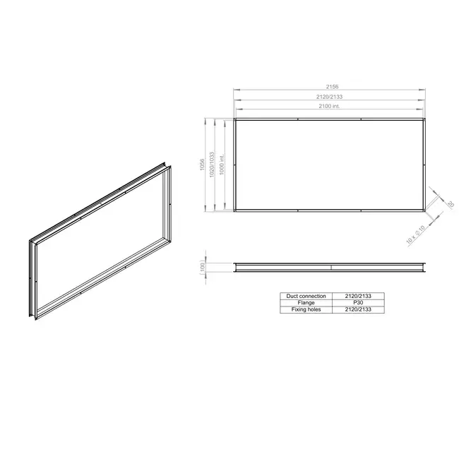 Pieza de conexión flexible 2100 x 1000 - VS 210100