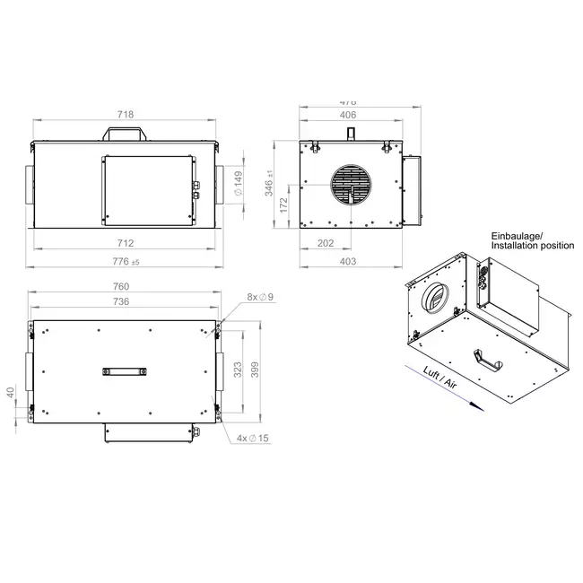 Unidad de alimentación con calefacción eléctrica - FFH 150 EC EOJR 01