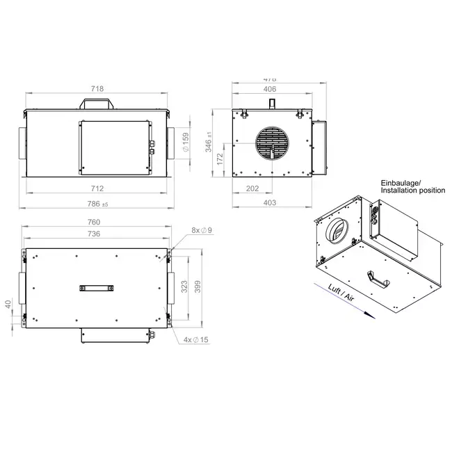 Unidad de alimentación con calefacción eléctrica - FFH 160 EC EOJR 01