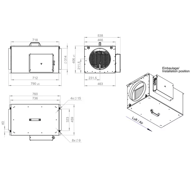 Unidad de alimentación con calefacción eléctrica - FFH 315 EC EOJR 01