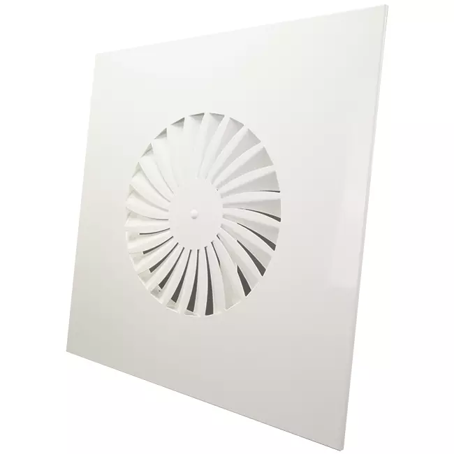 Difusor rotacional de aletas fijas 400mm cuadrado - SWS400 RAL9010