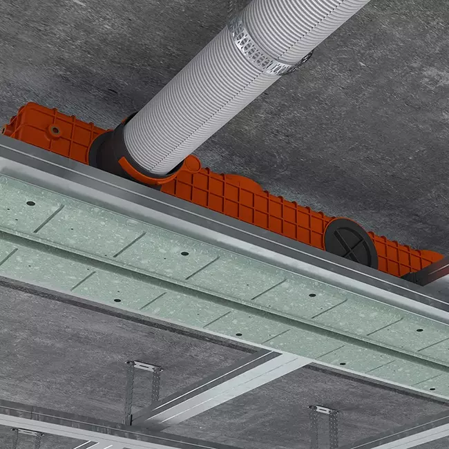 Difusor de ranura sin marco Ergovent 1000 mm con diámetro de conexión 90 mm - perfil