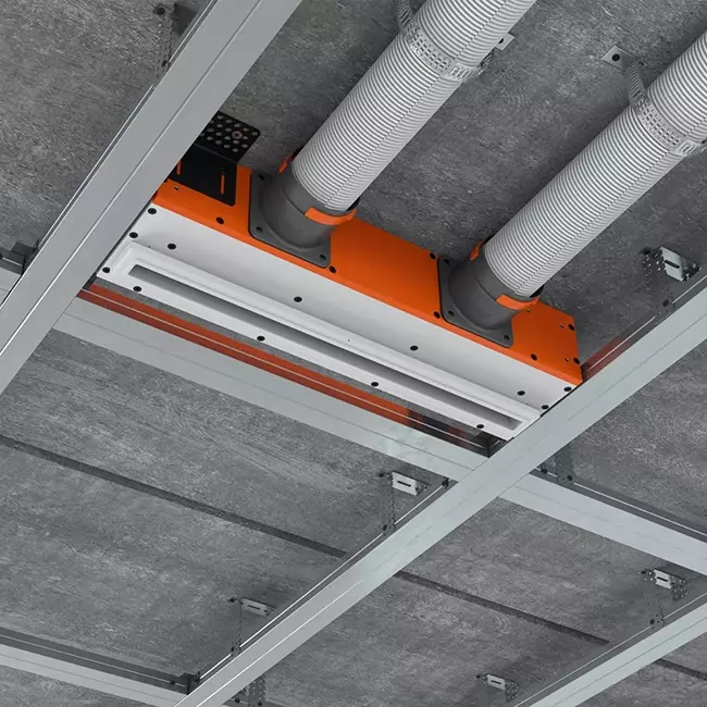 Rejilla sin marco Ergovent de 500 mm con diámetro de conexión de 75 mm - estándar
