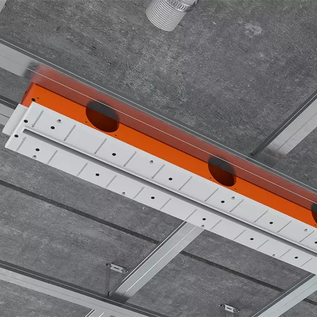 Difusor de ranura sin marco Ergovent 600 mm con diámetro de conexión 75 mm - perfil