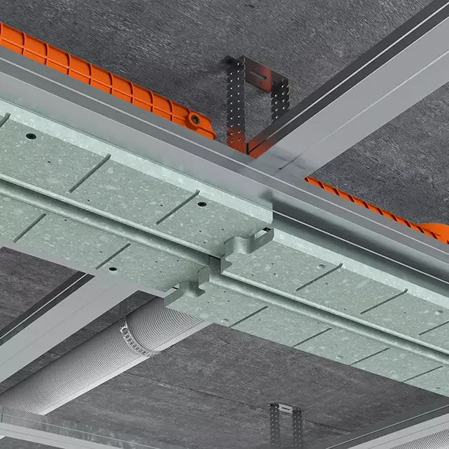 Difusor de ranura sin marco Ergovent 1050 mm con diámetro de conexión de 75 mm - modular - 1 ranura