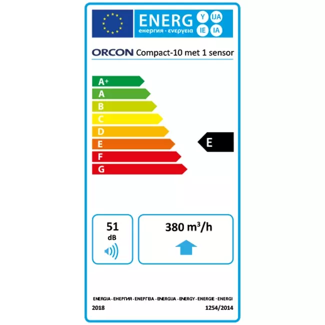 Orcon Compact 10RHP 320 m³/h + sensor de humedad + control RFT - enchufe perilex