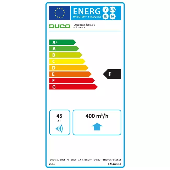 DucoBox Silent 2.0 400 m³/h + control RF + 4 válvulas - tapón de seguridad