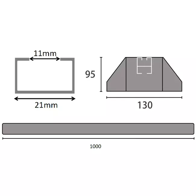 Barra de montaje ClimaConnect de caucho antivibraciones 1000 mm