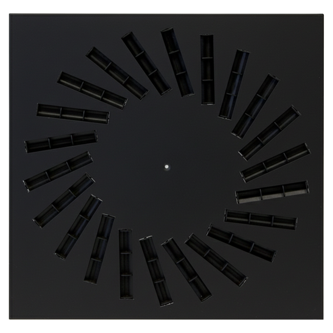 Difusor rotacional de acero con deflectores regulables - 400x400 mm - RAL 9005