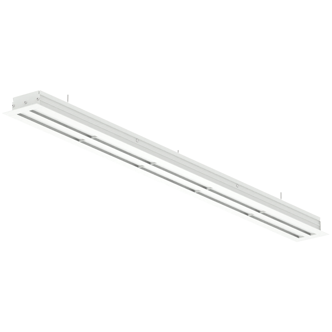 Difusor de línea de aluminio con 1 hoja de patrón ajustable - 1250 mm - RAL 9016
