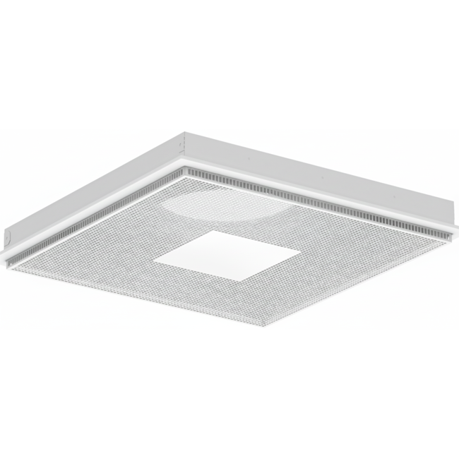 Difusor de techo perforado para impulsión y retorno 595x595 mm - 125 mm - RAL 9016
