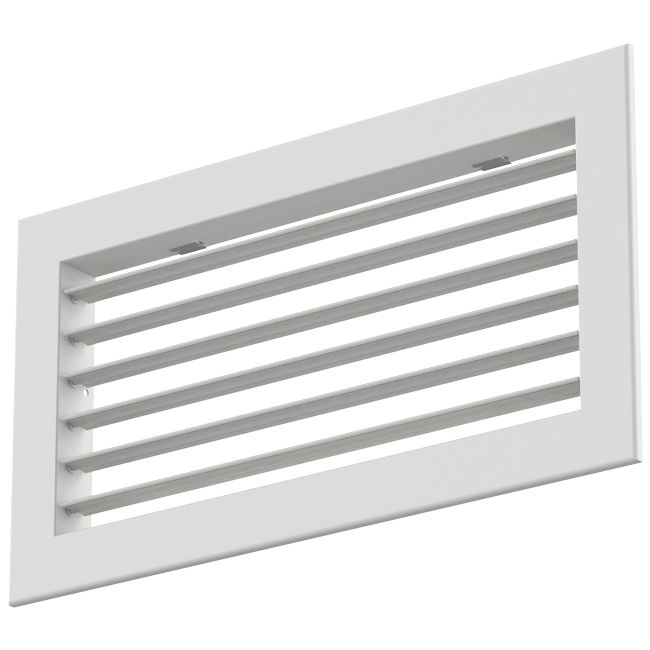 Rejilla simple regulable de aluminio - con muelles de fricción - 400x300 mm - RAL 9016