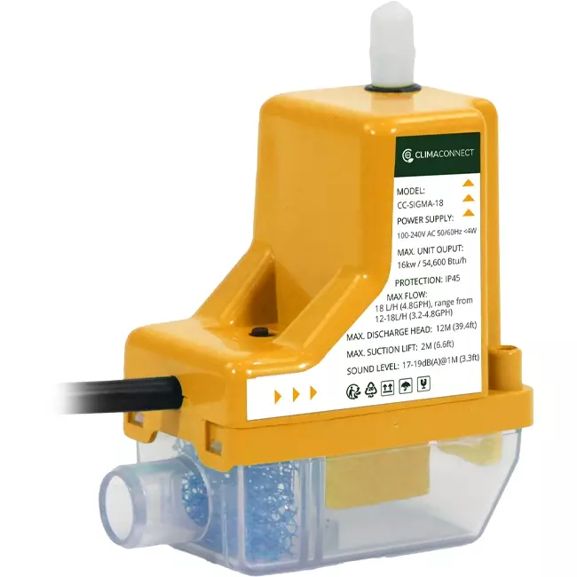 Bomba de agua de condensación ClimaConnect CC-SIGMA-18 con conducto de 18 l/h