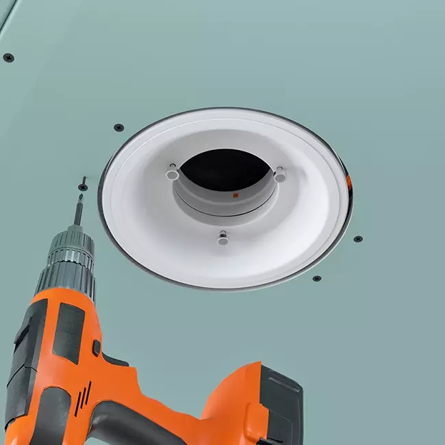 Válvula de ventilación redonda sin marco Ergovent, de 100 mm, para empotrar, con efecto Coanda