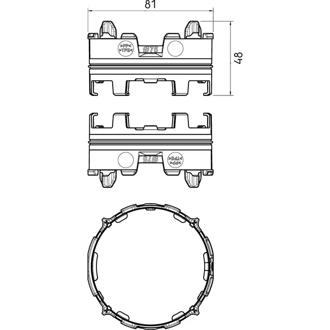 Conector Ubbink Air Excellent 34C para caja de distribución de aire DBOX 200/800