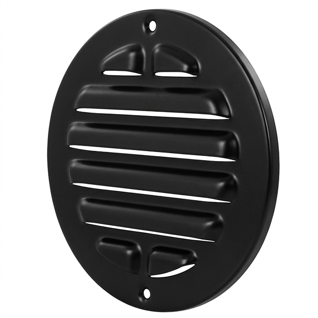 Rejilla exterior redonda 125 mm aluminio - RAL9005 30% brillo