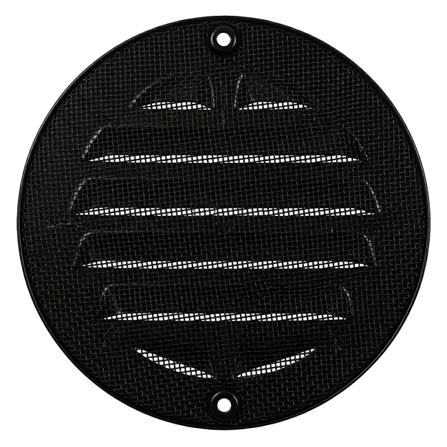 Rejilla exterior redonda 125 mm aluminio - RAL9005 30% brillo