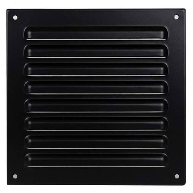 Rejilla exterior cuadrada 200x200 mm aluminio - RAL9005 30% brillo