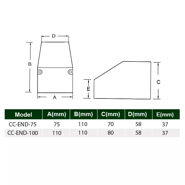 Pieza final ClimaConnect para conducto de montaje 100 mm - RAL 9010