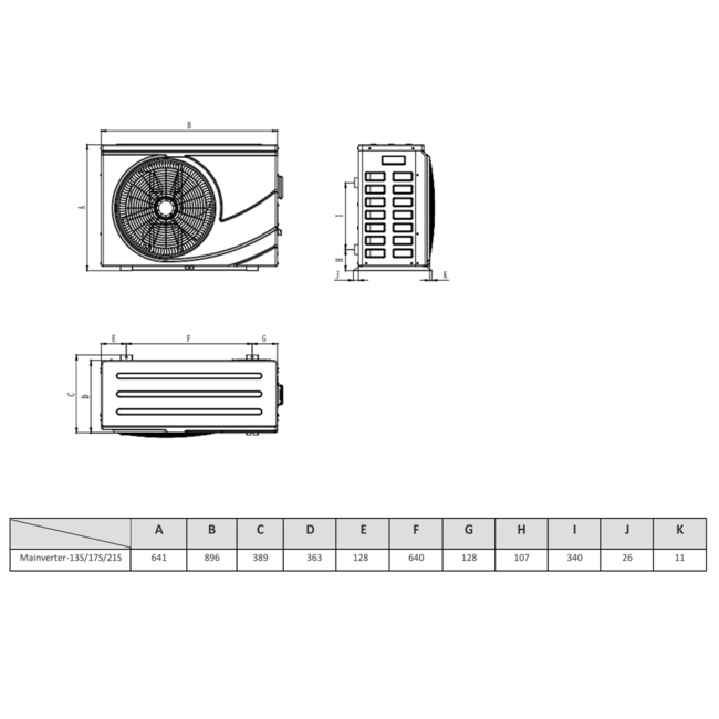 Bomba de calor para piscina Kizura Maxinverter-13S 230V R32 12,8 kW