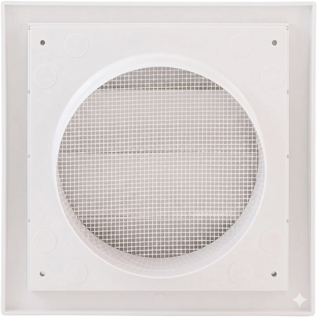 Rejilla de ventilación de sobrepresión de lamas de 190x190 de diámetro: 150 blanco - ND15Z