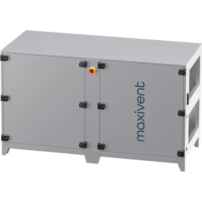 Cajas de tratamiento de aire Maxivent WTW con intercambiador de calor de contracorriente de 2800 m³/h con batería DX, horizontal a la derecha - PHE 2800 H ODJR