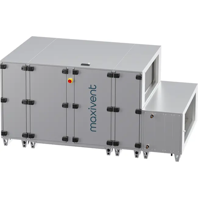 Cajas de tratamiento de aire Maxivent WTW con intercambiador de calor de contracorriente de 7600 m³/h con batería DX, horizontal a la derecha - PHE 7600 H ODJR T 02