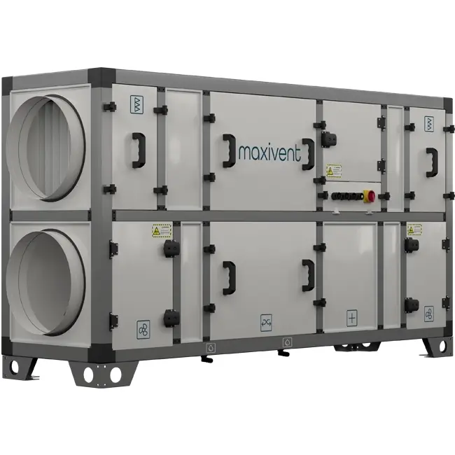 Unidad de tratamiento de aire Maxivent con recuperación de calor, intercambiador a contracorriente, caudal de aire 1200 m³/h horizontal derecha - M4512
