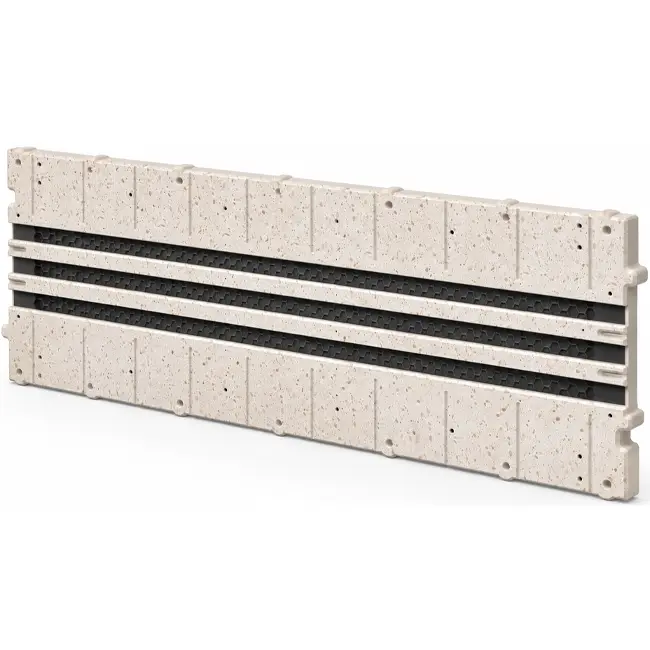 Pieza de unión Ergovent para rejillas lineales modulares encajables de 1050 mm - 3 ranuras