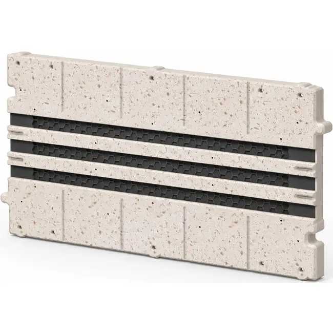 Pieza de unión Ergovent para rejillas lineales modulares encajables de 500 mm - 3 ranuras