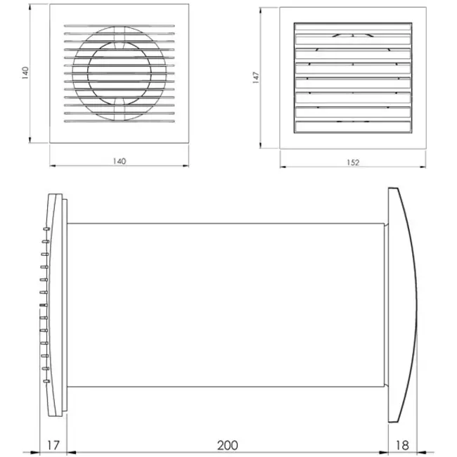 Ventilador Ø 103 mm blanco con termostato - SPKT100